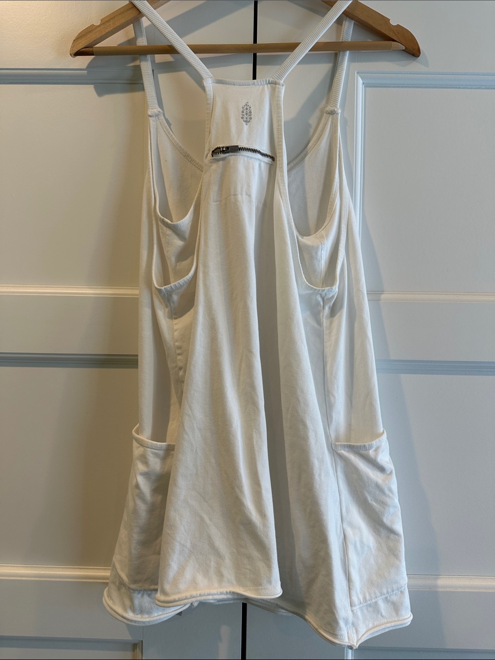 Free People movement White Racerback Tank Dress with Pockets - Picture 5 of 8